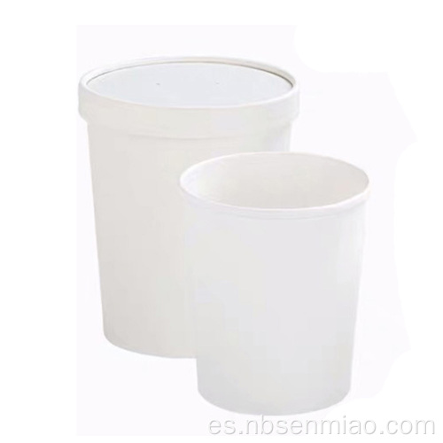 Cubo de comida rápida para llevar de papel kraft blanco desechable